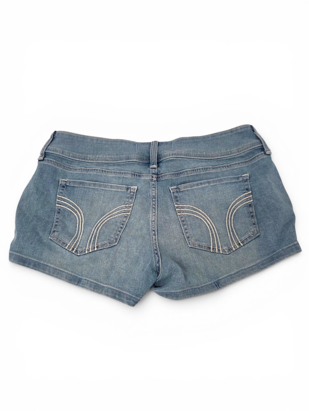 Hollister Ultra Low Rise Shortie Shorts Size 12 / 31 Y2K Double Button Denim EUC - Picture 4 of 11
